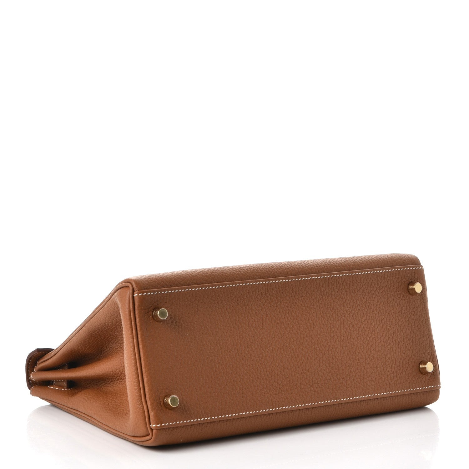 Hermes Taurillon Clemence Retourne Horseshoe Kelly 28 Gold 6 of 40