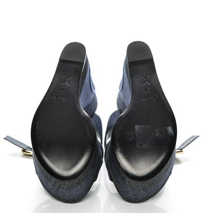 Louis Vuitton Canvas Blue Shore Wedge Sandal 37 Marine 5 of 8
