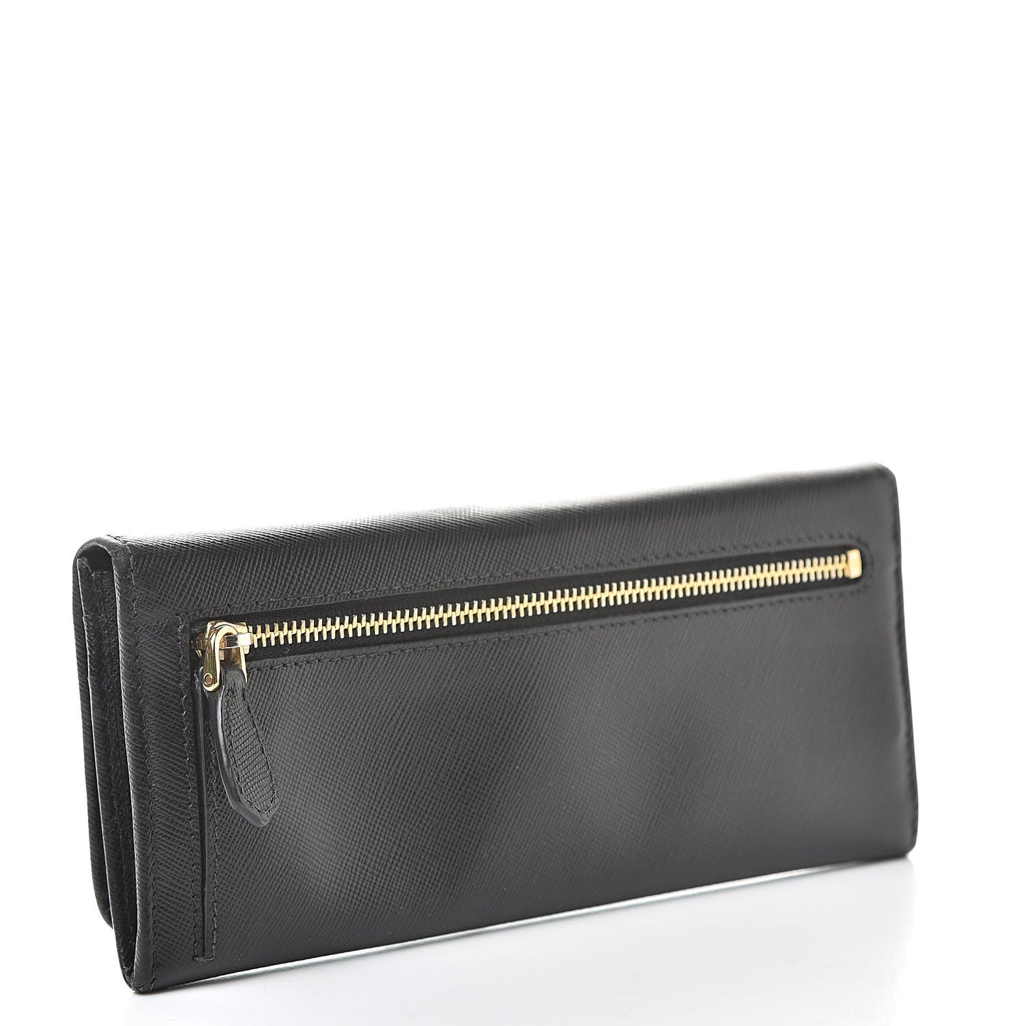 Saffiano Continental Flap Wallet Black