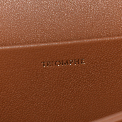 Celine Textile Natural Calfskin Classique Triomphe Khaki Tan 8 of 10