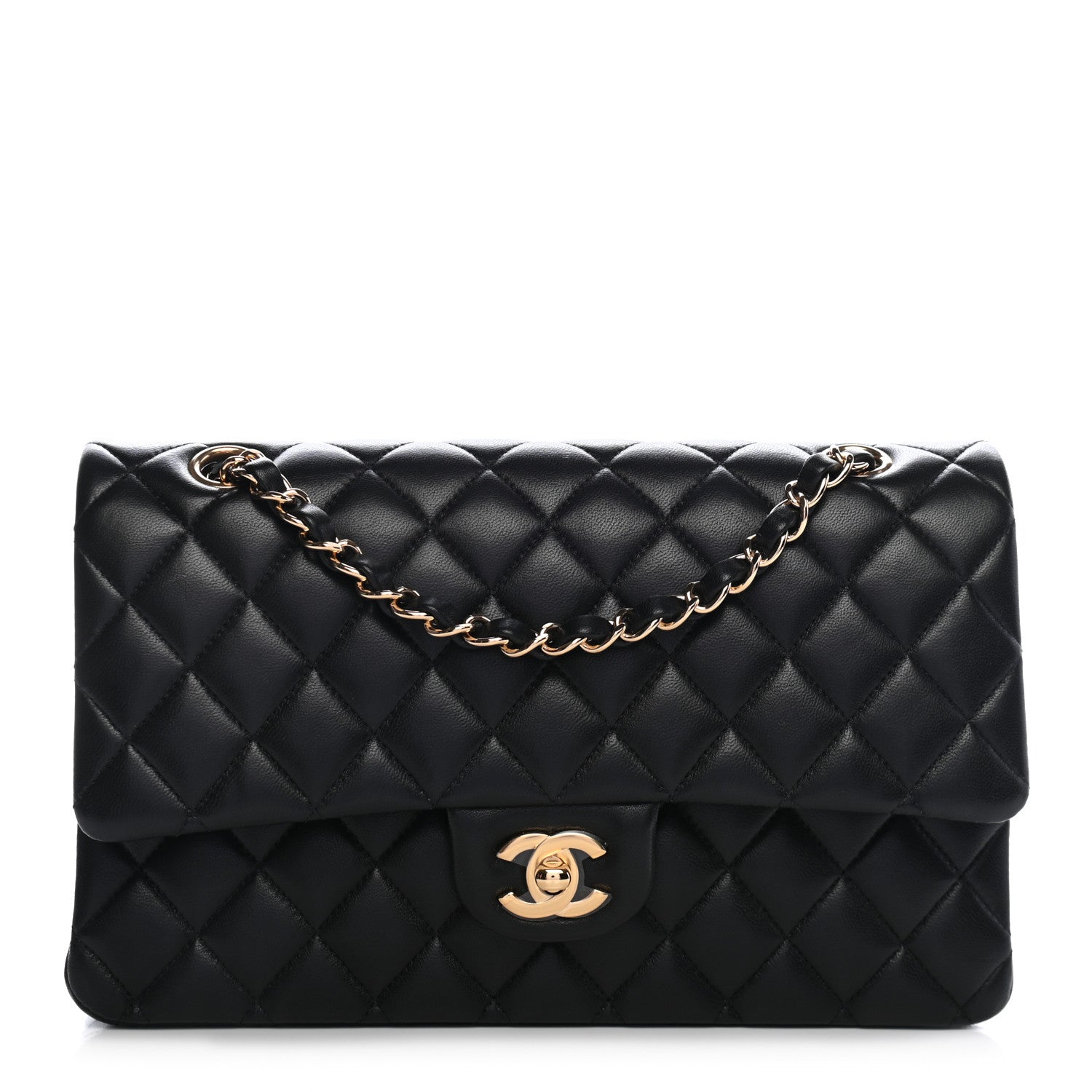 Chanel Lambskin Quilted Medium Double Flap Black 1 of 9