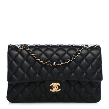 Chanel Lambskin Quilted Medium Double Flap Black 1 of 9