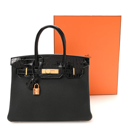 Hermes Togo Shiny Niloticus Crocodile Birkin Touch 30 Black 11 of 11