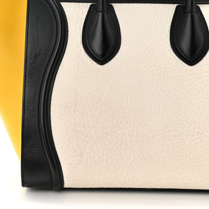 Celine Elephant Calfskin Mini Tri-Color Luggage Optic White Yellow 12 of 14