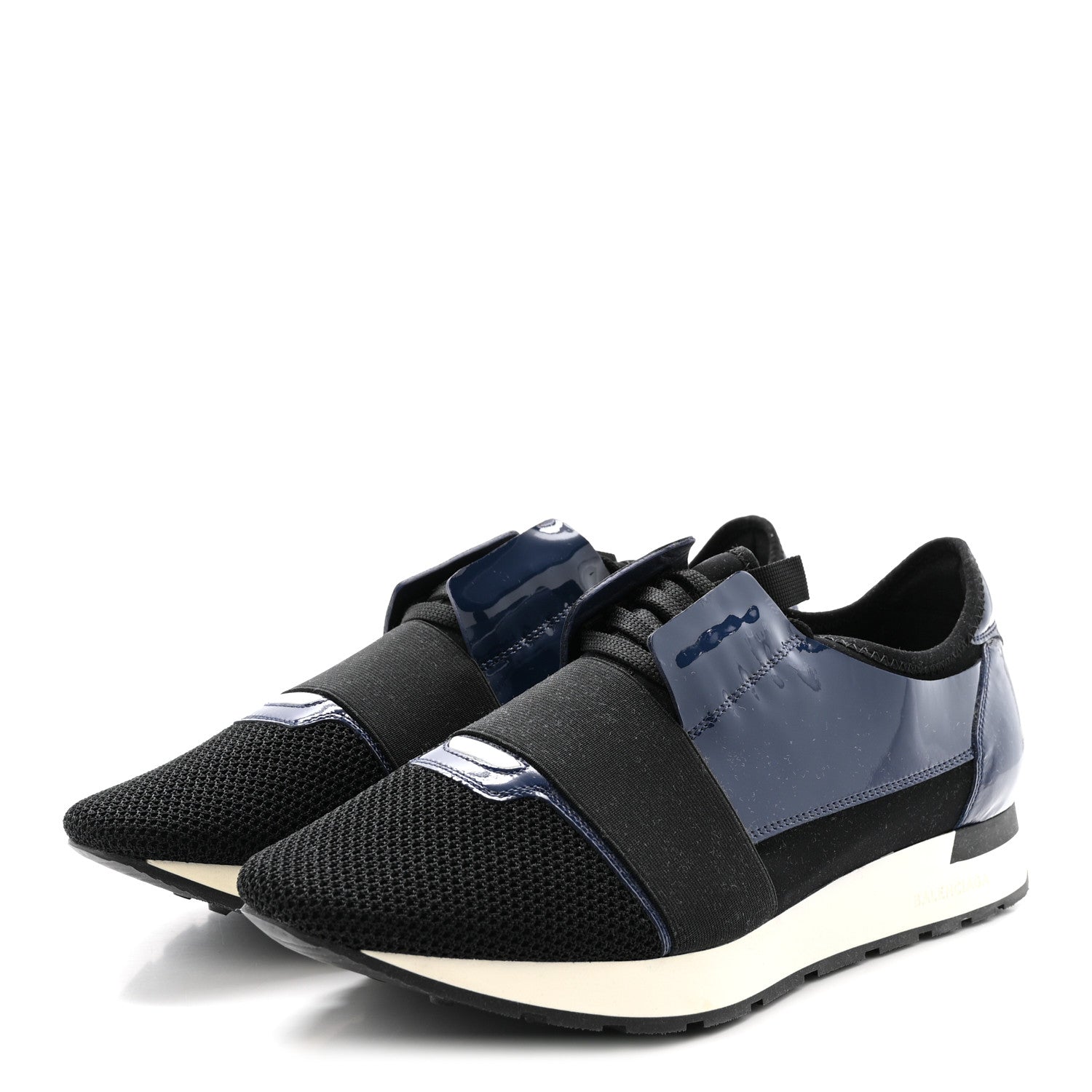 靴 BALENCIAGA runner 43 Balenciaga Patent Calfskin Neoprene Mesh Suede Mens Race Runner
