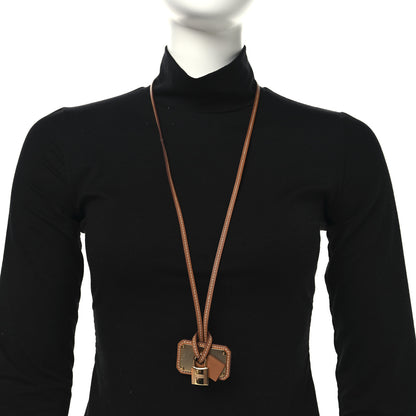 Hermes Swift Large O'Kelly Pendant Necklace Gold 2 of 6