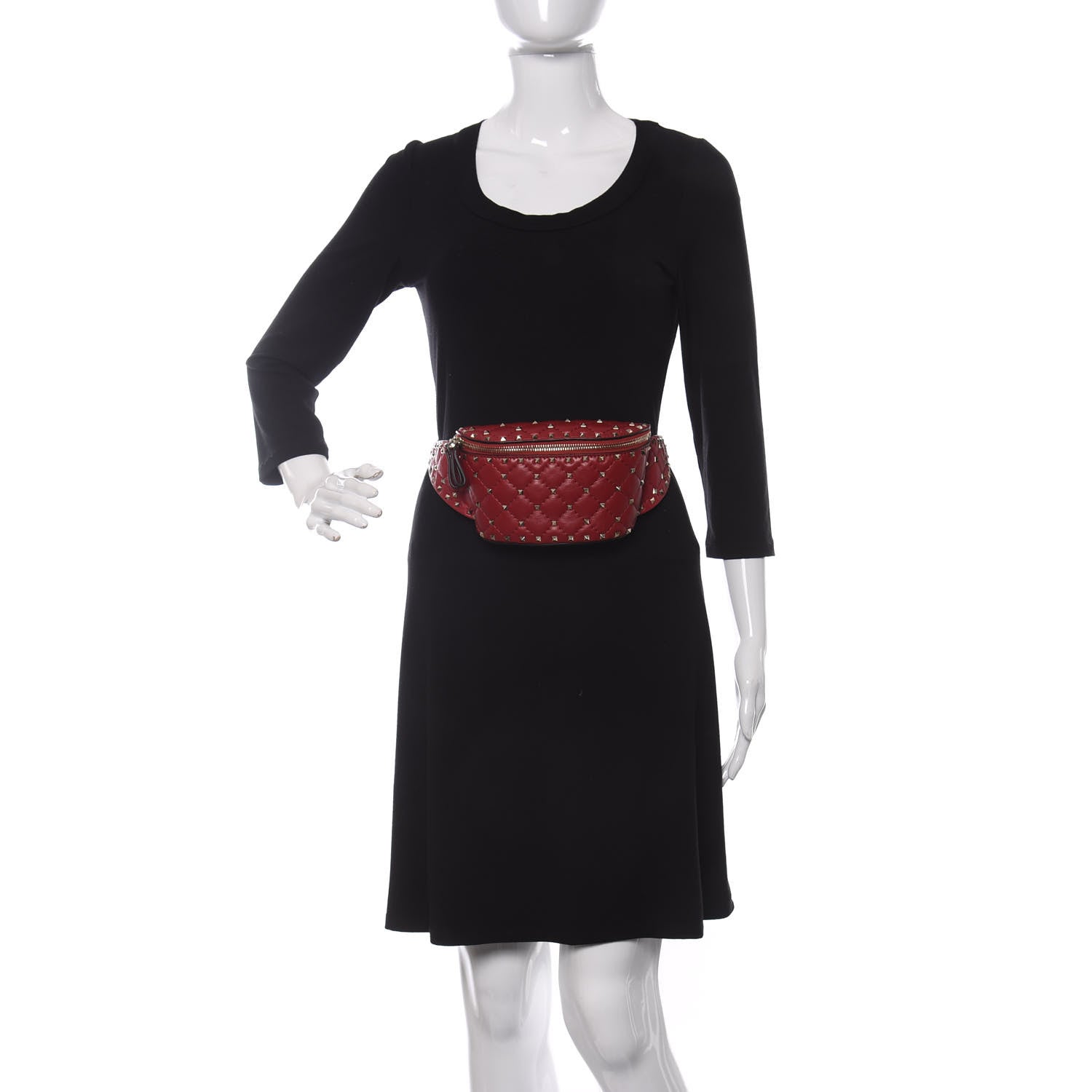 Valentino Garavani Nappa Rockstud Spike Belt Bag 95 Rosso Valentino 2 of 9