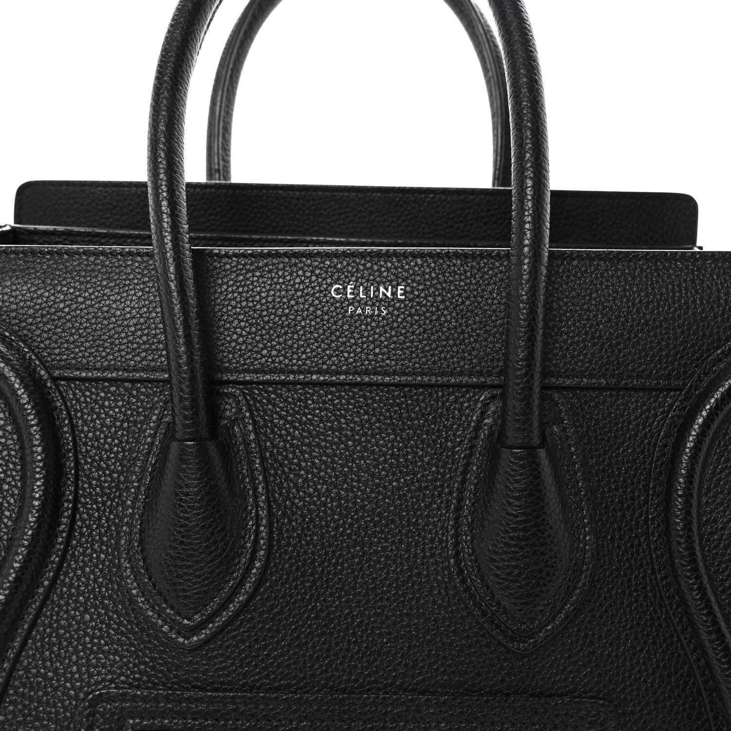Celine Drummed Calfskin Micro Luggage Black 7 of 9