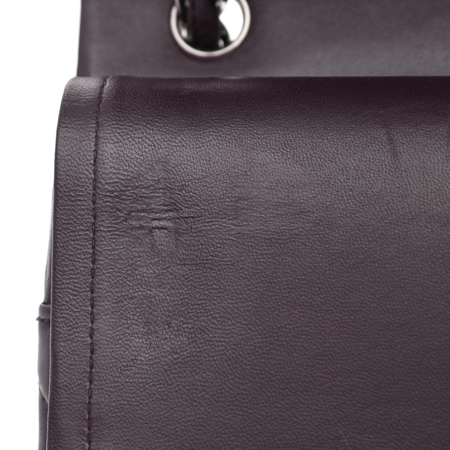 Lambskin Quilted Jumbo Double Flap Purple