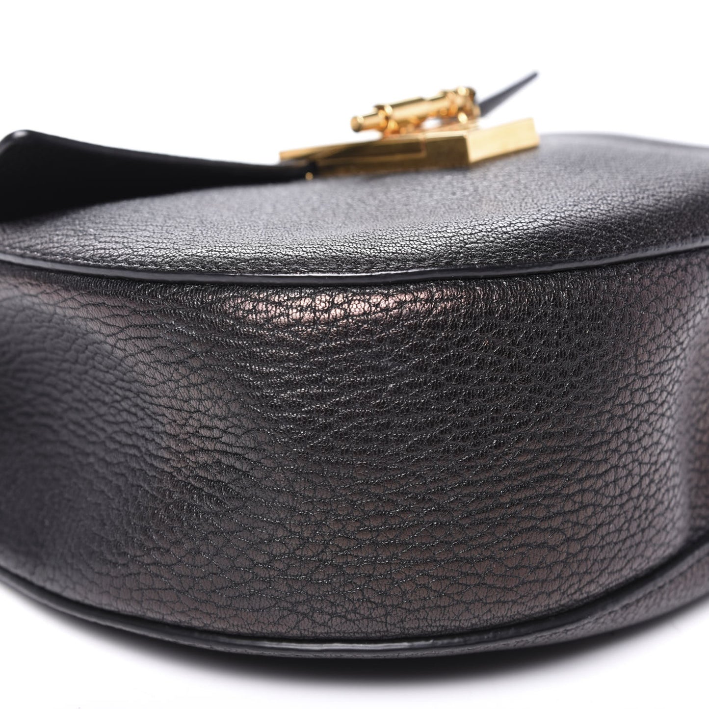 Grained Lambskin Drew Shoulder Bag Black