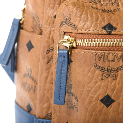 MCM Visetos Mini Stark Backpack Cognac Blue 9 of 10