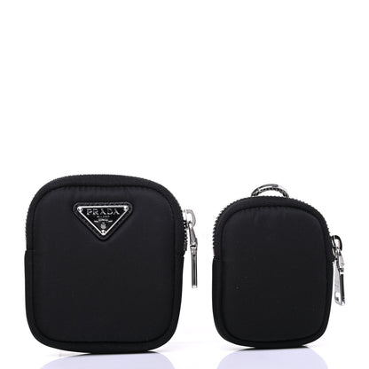 Prada Vitello Lux Nylon Metal Triangle Logo Monolith Pouch Pocket 55mm Tall Combat Boots 37.5 Black 9 of 15