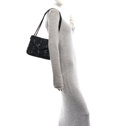 Saint Laurent Lambskin Quilted Monogram Monochrome Small Loulou Puffer Chain Satchel Black 2 of 11