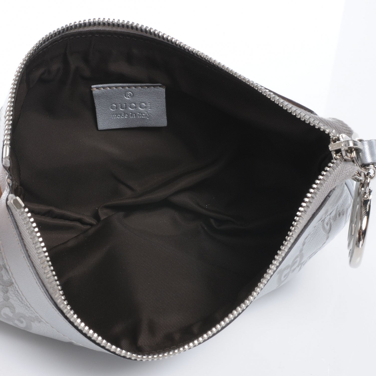 Gucci Guccissima New Britt Wristlet Silver 6 of 8