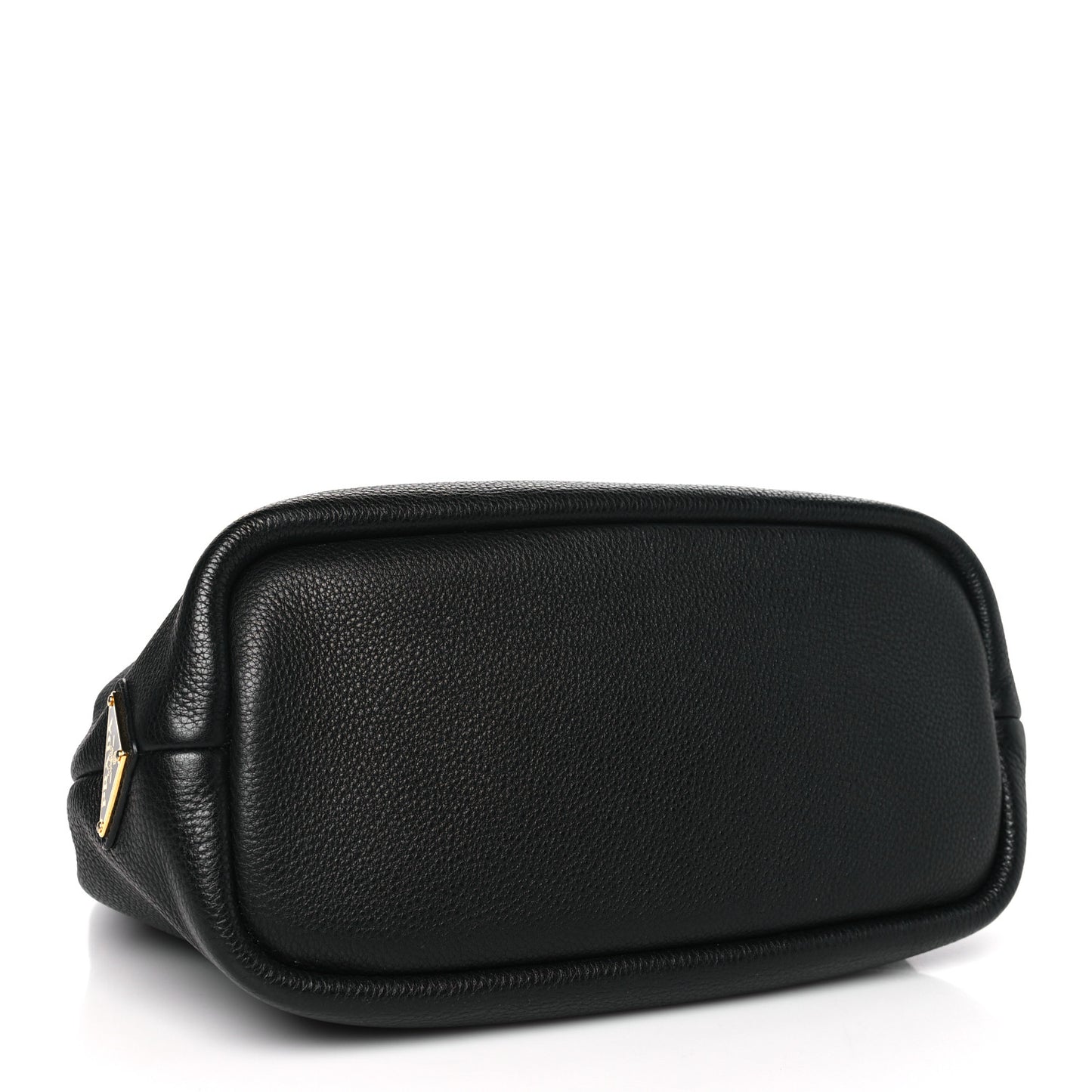 Vitello Daino Soft Perforated Logo Tote Black