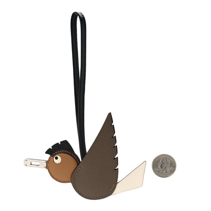 Hermes Epsom Swift Chevre Mysore Birdy Bag Charm Etoupe Nata Biscuit Rouge Sellier Black 2 of 4