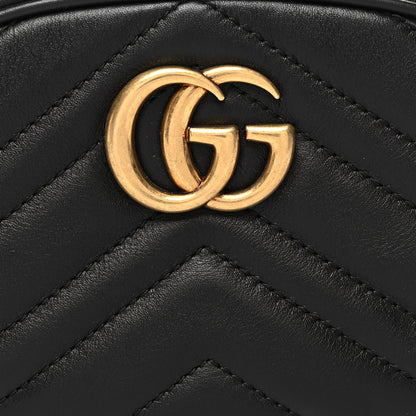 Gucci Calfskin Matelasse GG Marmont Belt Bag 75 30 Black 9 of 11
