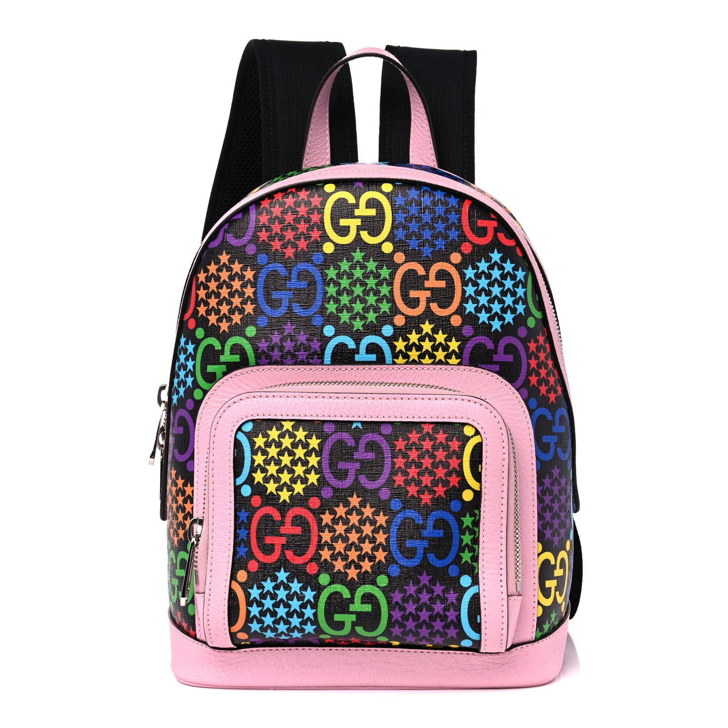 Gucci GG Supreme Monogram Psychedelic Small Day Backpack Black Multicolor Sugar Pink 1 of 10