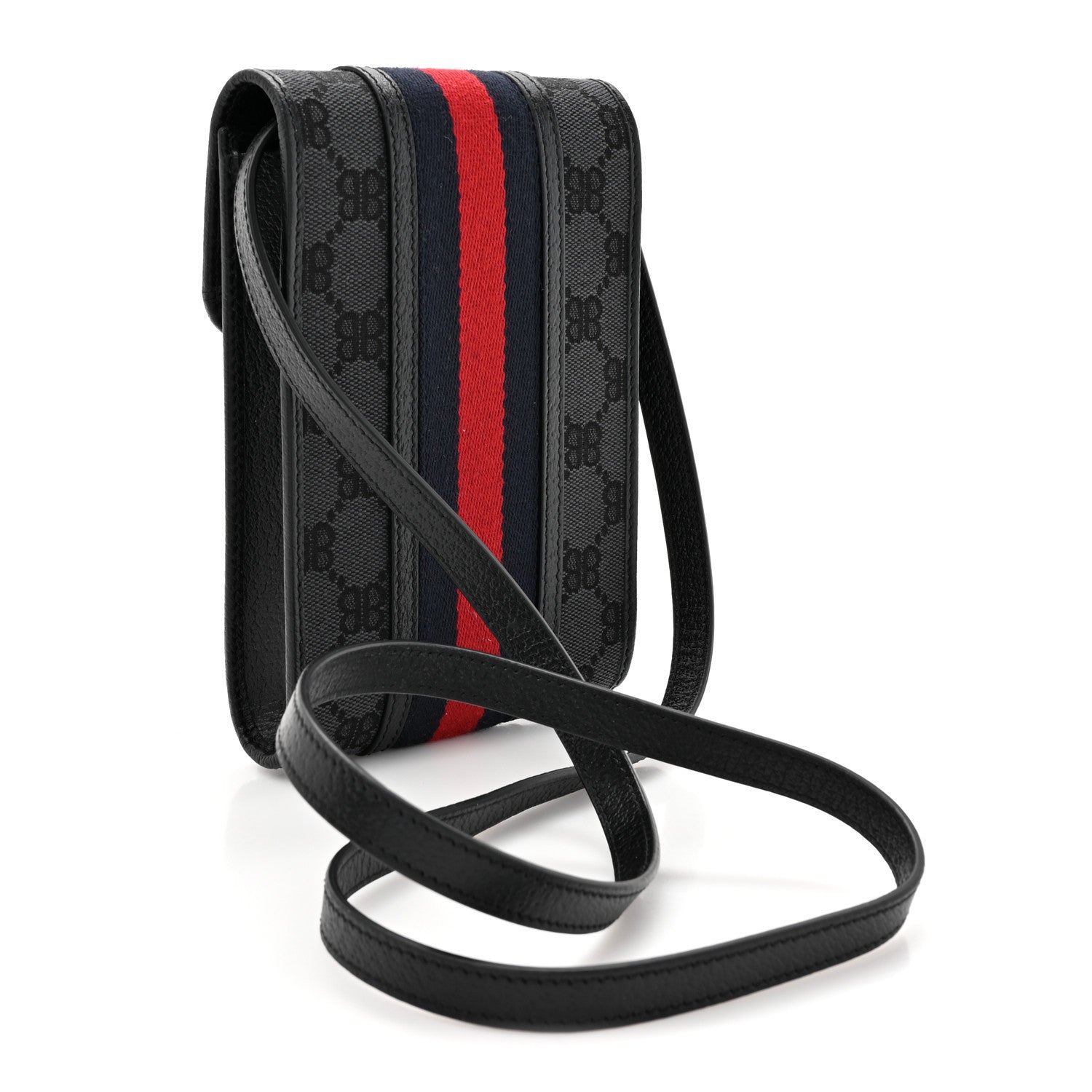 Gucci X BALENCIAGA BB Monogram Web Mini Ophidia Crossbody Bag Black 3 of 11
