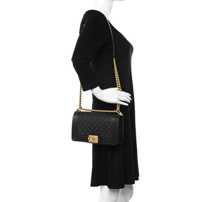 Chanel Caviar Quilted Medium Boy Flap Black 2 of 13