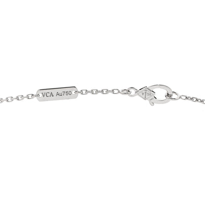Van Cleef & Arpels 18K White Gold Diamond Vintage Alhambra Pendant Necklace 5 of 6