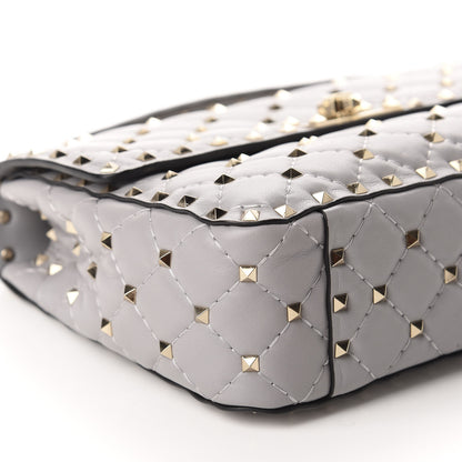 Valentino Garavani Nappa Medium Rockstud Spike Shoulder Bag Grey 6 of 15