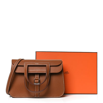 Hermes Taurillon Clemence Halzan 25 Gold 12 of 12