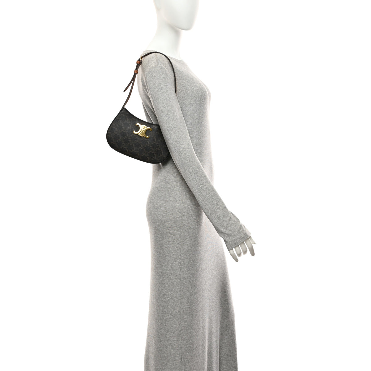 Triomphe Canvas Calfskin Medium Tilly Triomphe Shoulder Bag Tan