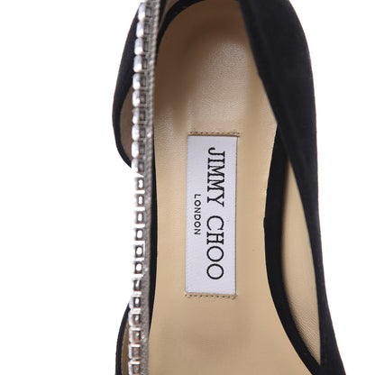 Jimmy Choo Suede Crystal Trude Flats 37 Black 8 of 10