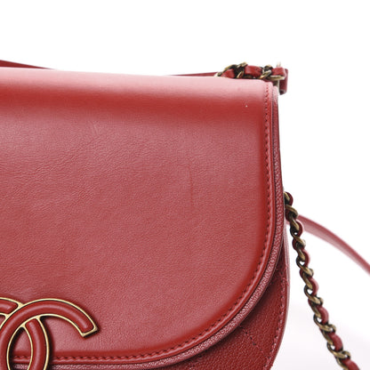 Chanel Shiny Calfskin Goatskin Quilted Small Coco Curve Messenger Flap Red 10 of 12