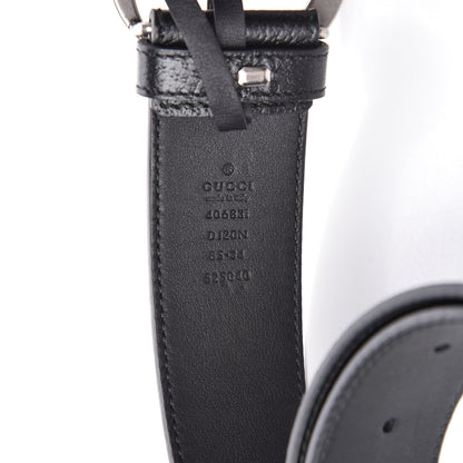 Gucci Textured Dollar Calfskin Nickel Double G 40mm Belt 85 34 Black 6 of 6