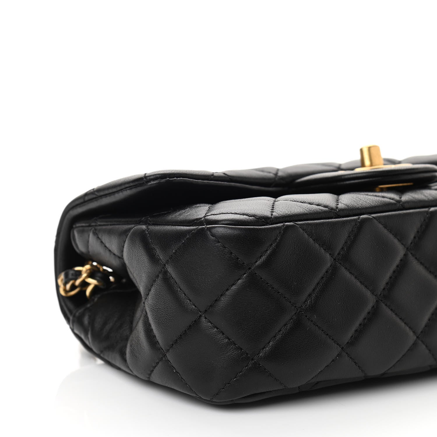 Chanel Lambskin Quilted Mini Rectangular Pearl Crush Flap Black 9 of 11
