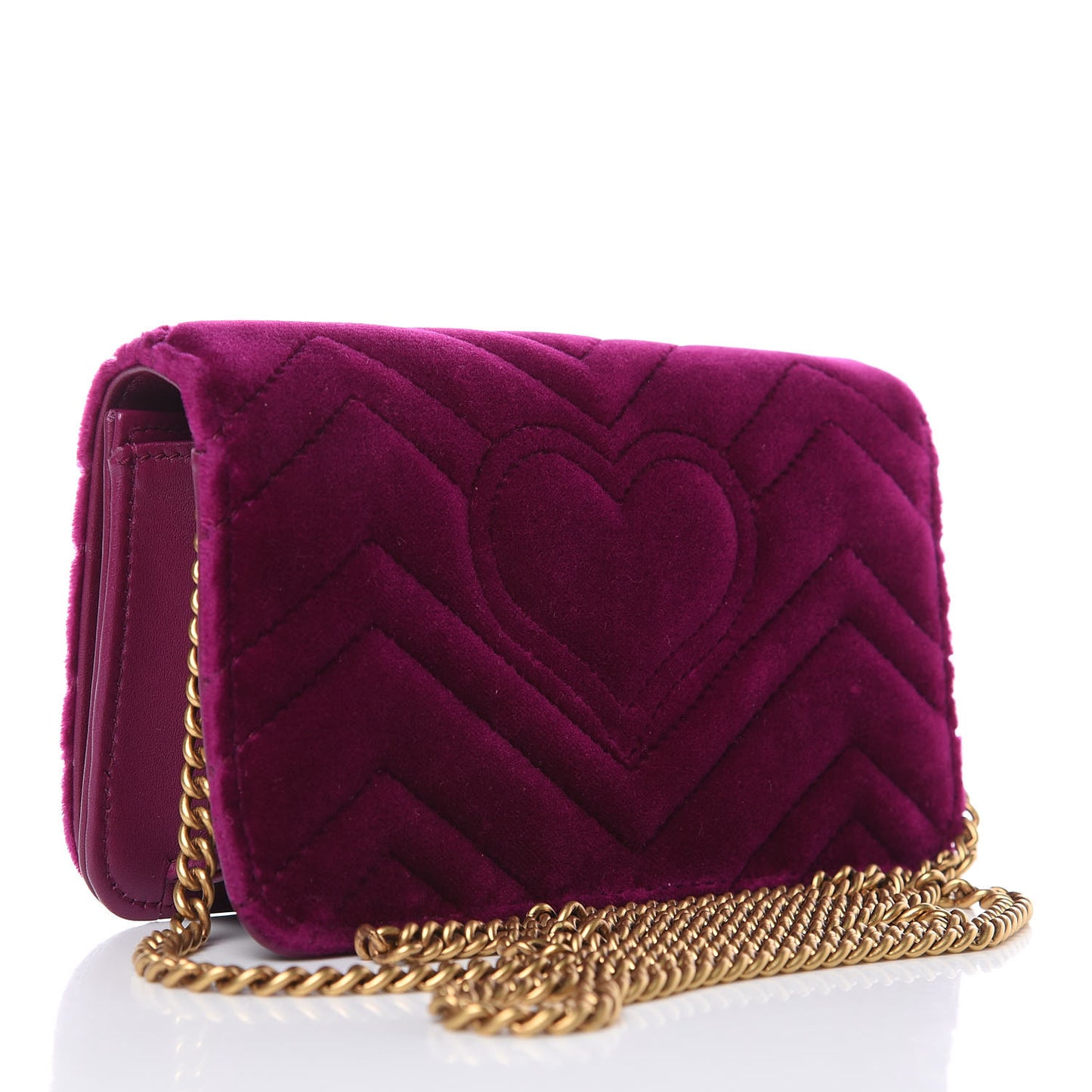 Velvet Matelasse GG Marmont Mini Bag Fuchsia Violet Cyclamen