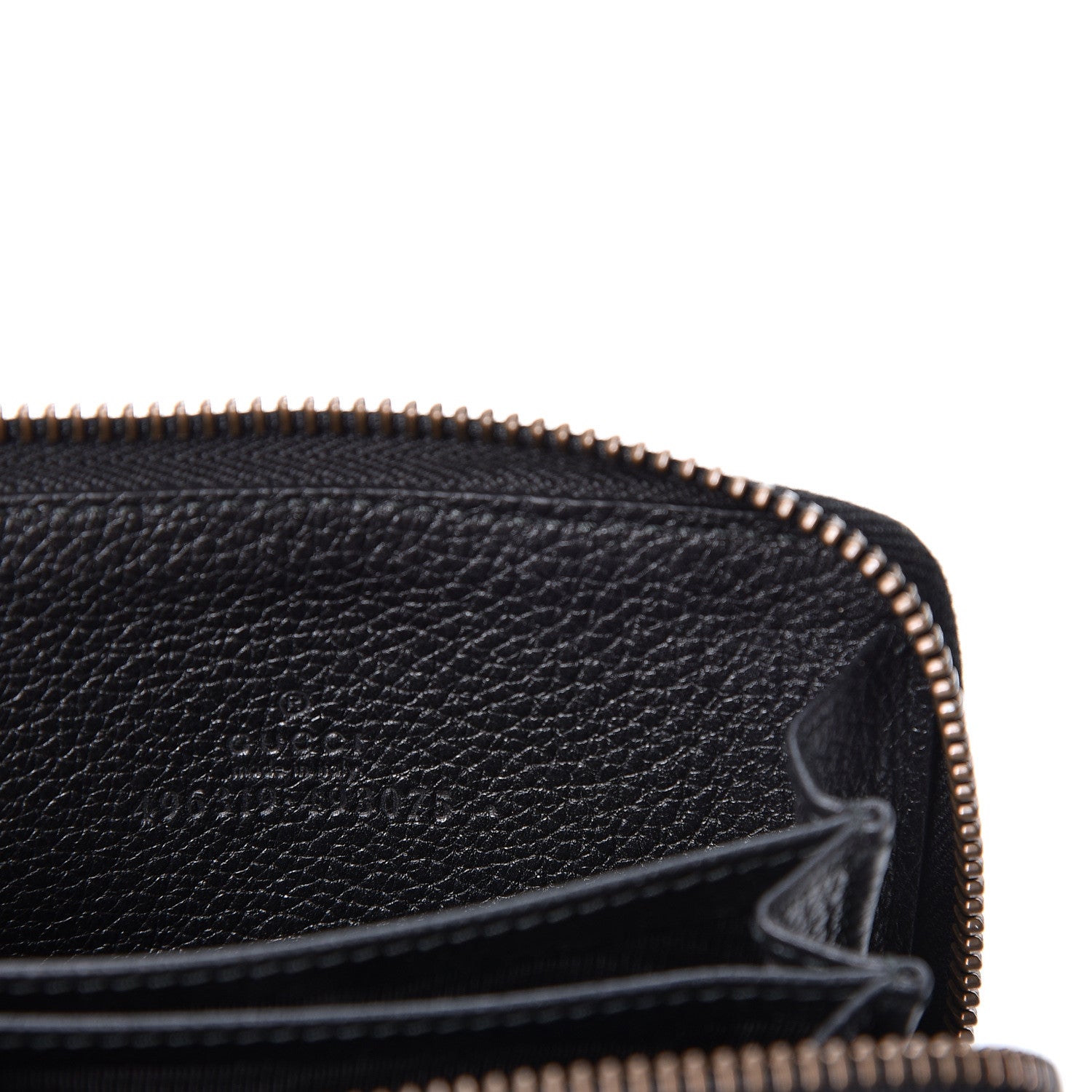 Gucci Calfskin Logo Zip Around Card Case Black 5 of 8