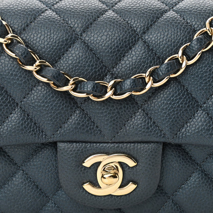 Chanel Iridescent Caviar Quilted Mini Rectangular Flap Dark Blue 7 of 10