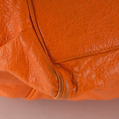 Balenciaga Agneau Classic Hardware S Sunday Tote Tangerine 12 of 14