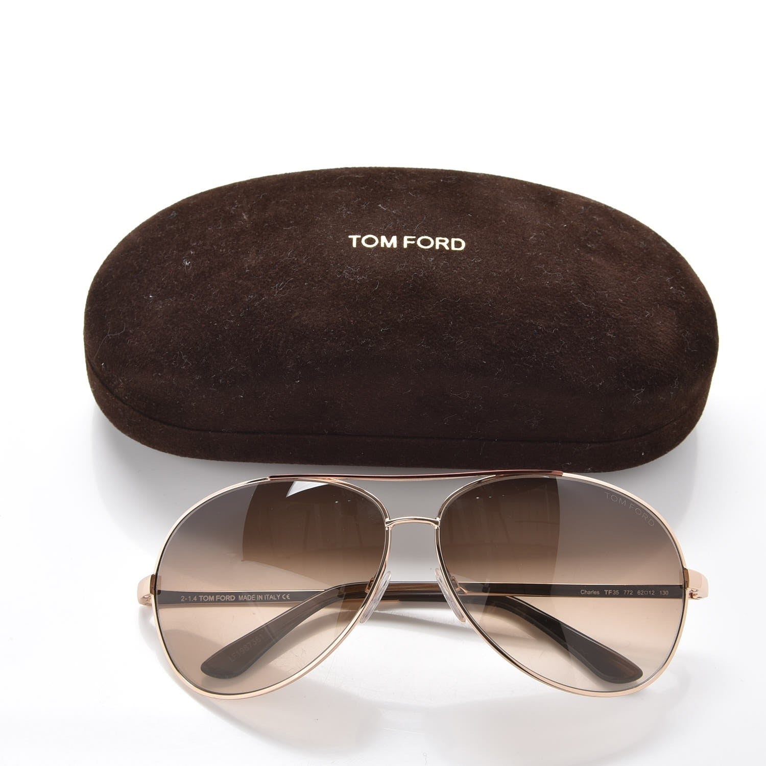 Tom Ford Metal Charles Aviator Sunglasses TF35 Gold 8 of 8