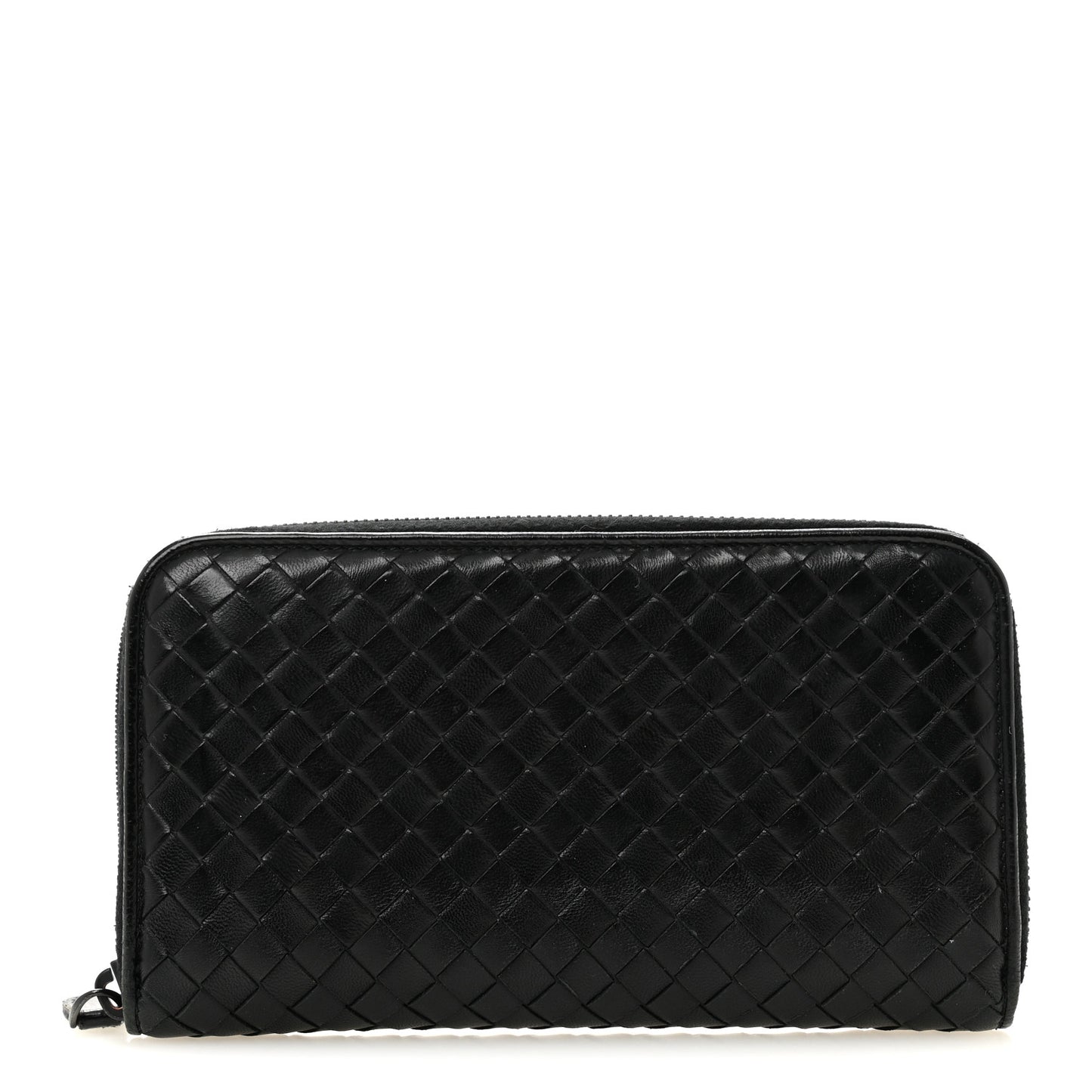 Nappa Intrecciato Zip Around Wallet Black