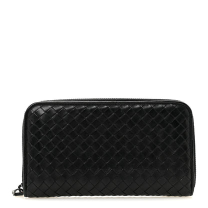 Bottega Veneta Nappa Intrecciato Zip Around Wallet Black 1 of 9