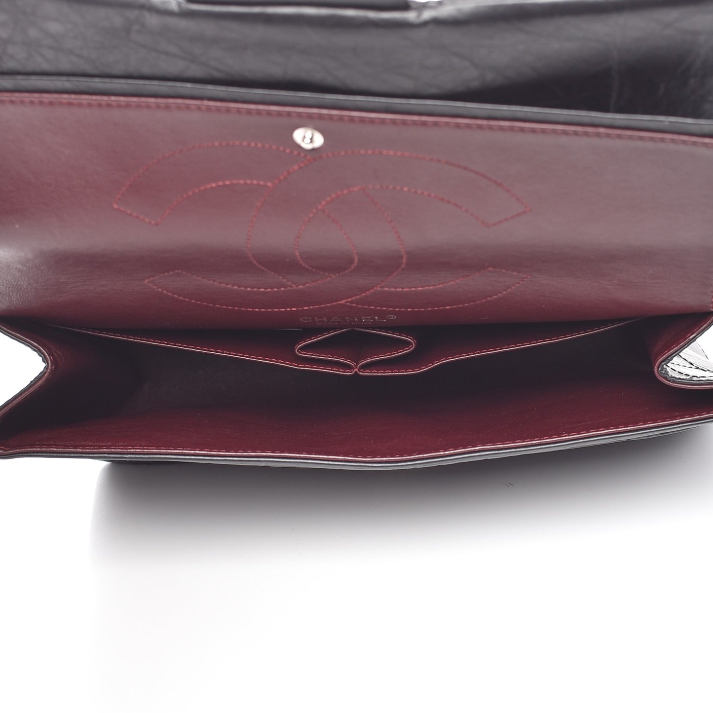Aged Calfskin Quilted 2.55 Reissue 227 Flap Black