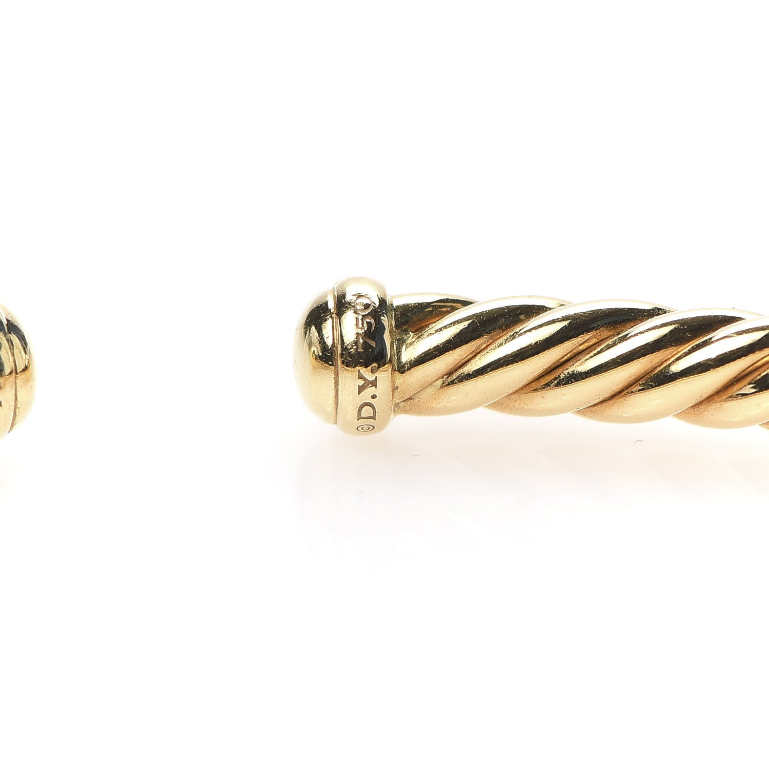 David Yurman 18K Yellow Gold 4mm Cablespira Bracelet 4 of 5