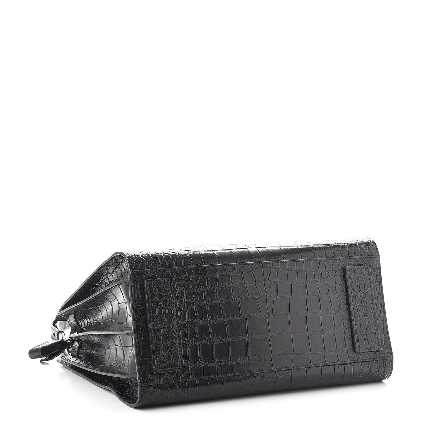Calfskin Crocodile Embossed Medium Supple Sac de Jour Black