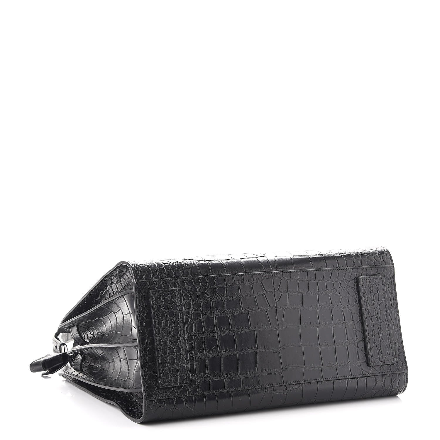Saint Laurent Calfskin Crocodile Embossed Medium Supple Sac de Jour Black 4 of 7