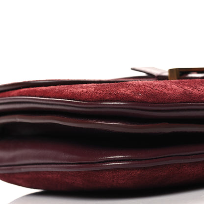 Saint Laurent Suede All-Over Monogram Small Le Monogramme Satchel Rouge 10 of 11