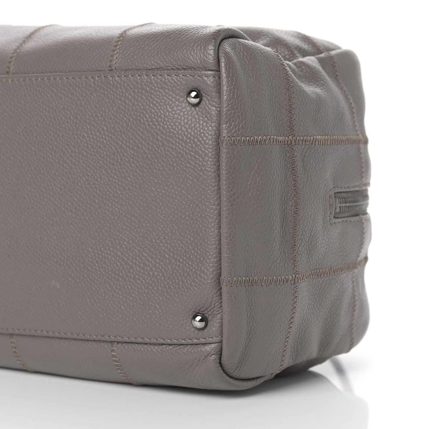 Chanel Caviar Square Stitched Bowler Grey 9 of 10