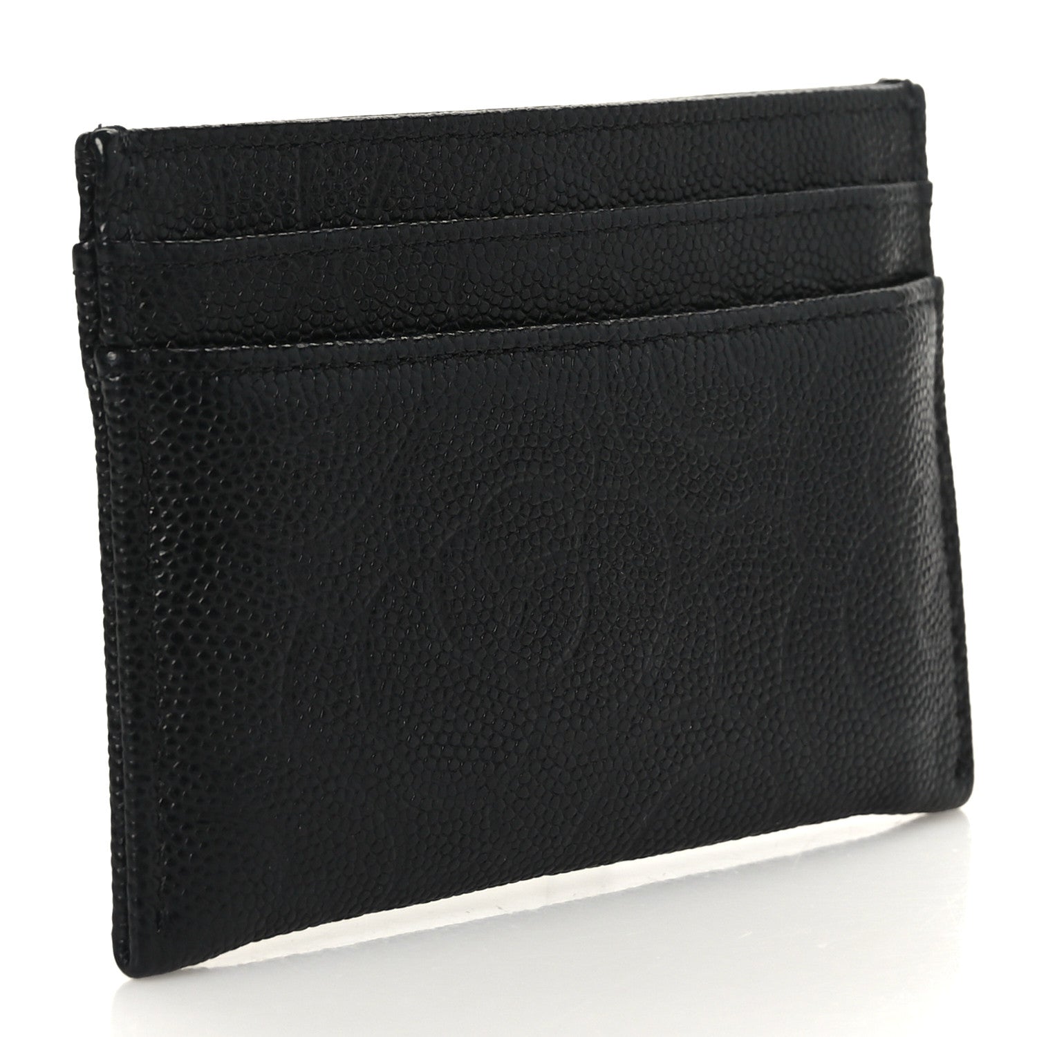Chanel Caviar Camellia Embossed Card Holder Black 3 of 8