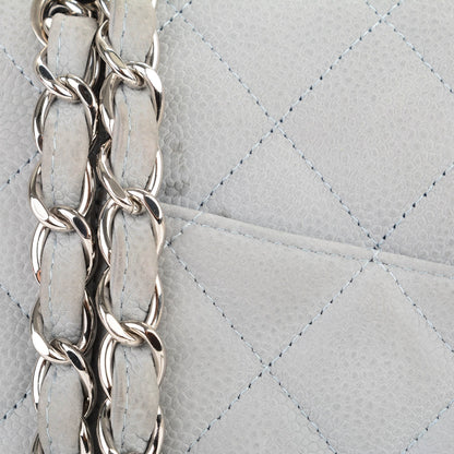 Chanel Iridescent Caviar Jumbo Double Flap Light Blue 13 of 13