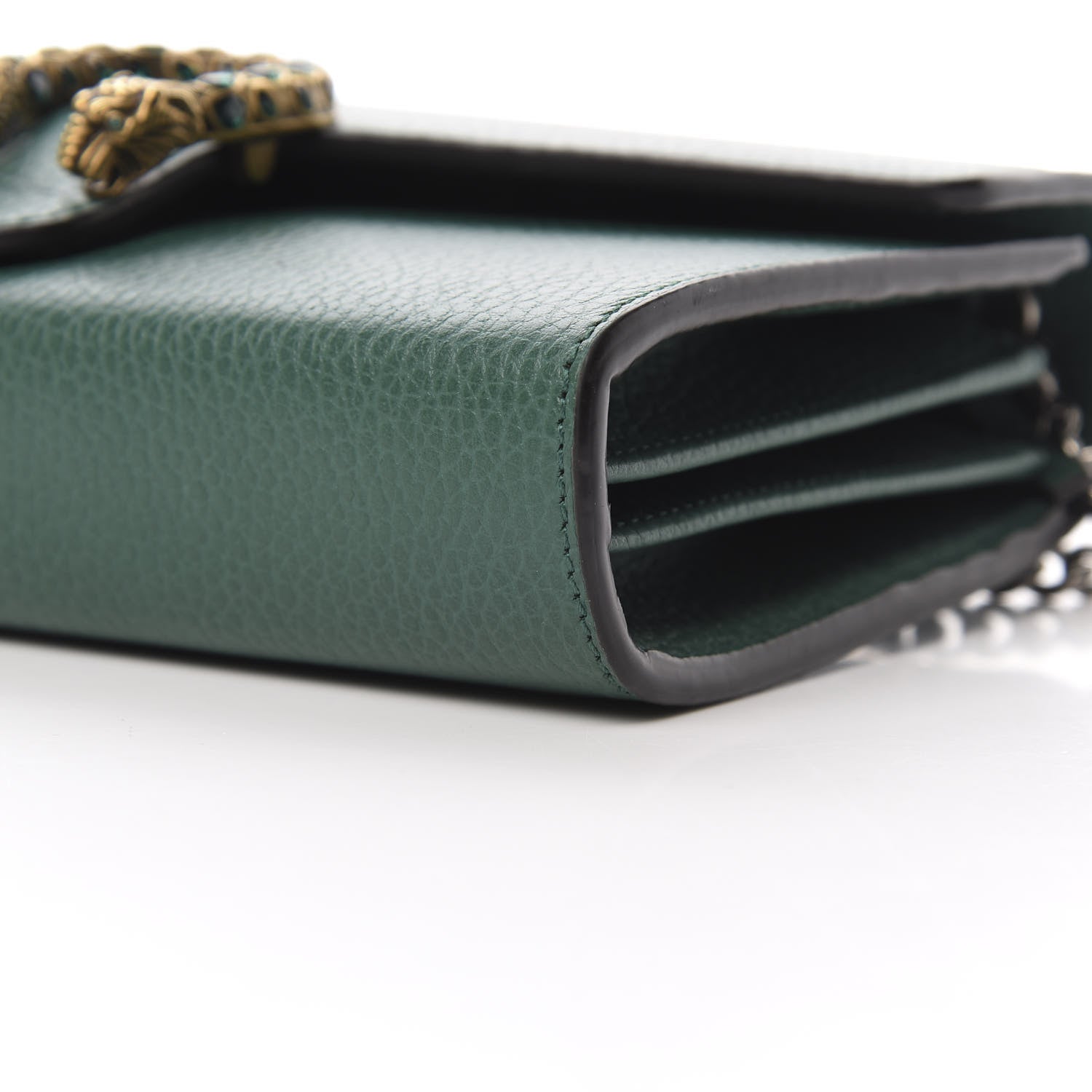 Gucci Calfskin Mini Dionysus Chain Wallet Emerald 10 of 11
