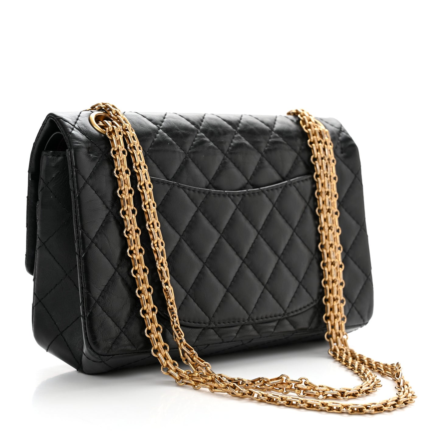 Aged Calfskin Quilted 2.55 Reissue 225 Flap Black