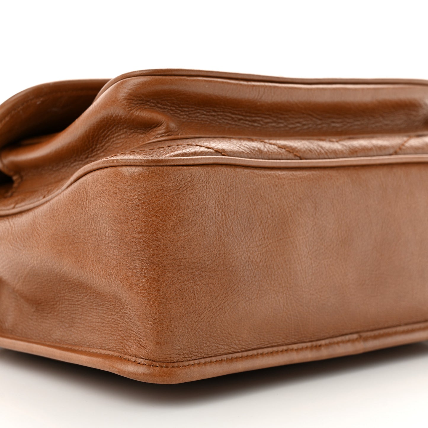 Crinkled Calfskin Matelasse Monogram Medium Niki Chain Satchel Caramel